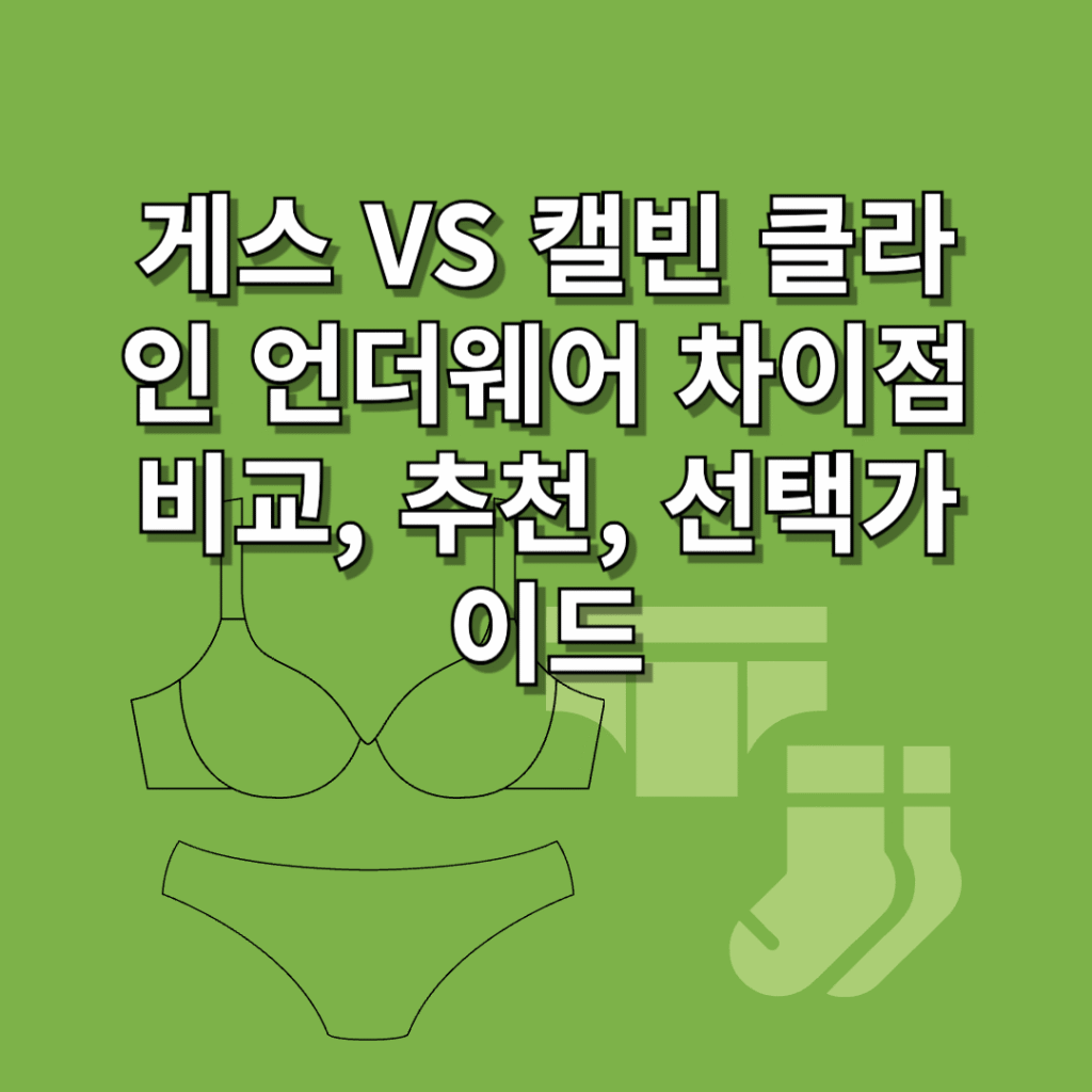 게스 VS 캘빈 클라인 언더웨어 차이점 비교, 추천