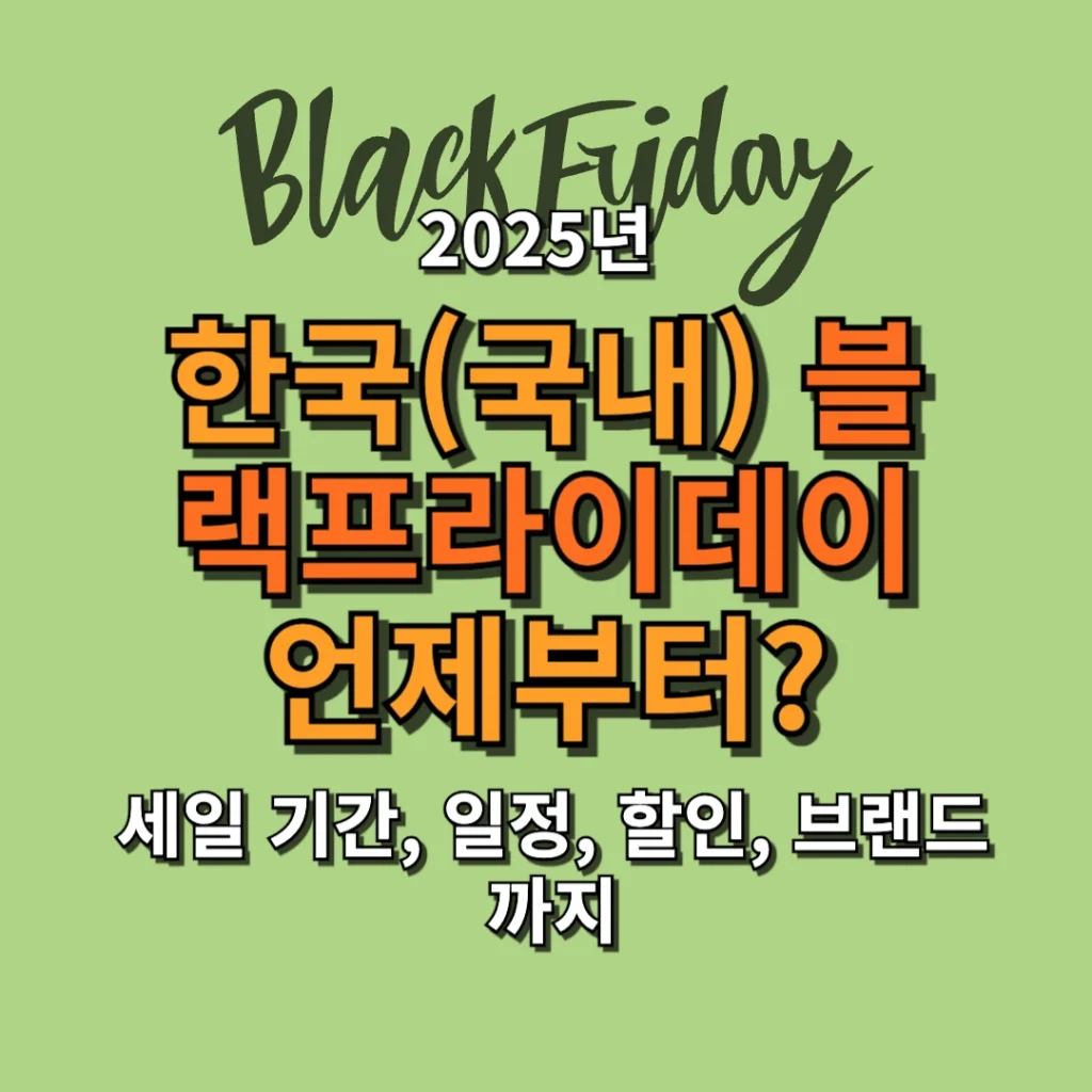 2025 한국(국내) 블랙프라이데이