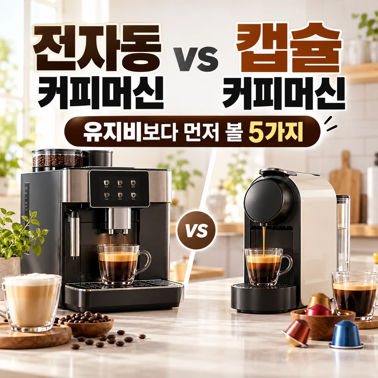 전자동 커피머신 vs 캡슐 커피머신 유지비와 사용 편의성 비교